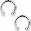 Ftovosyo Ftovosyo G23 Titanium Pa Ring Internally Threaded Ball Circular Barbells Horseshoe Large Septum Ring Ear Gauges Earrings 00G 0G 2G 4G 6G 8G 12G 14G 16G Pierced Body Jewelry For Women Men | Body Piercing Rings