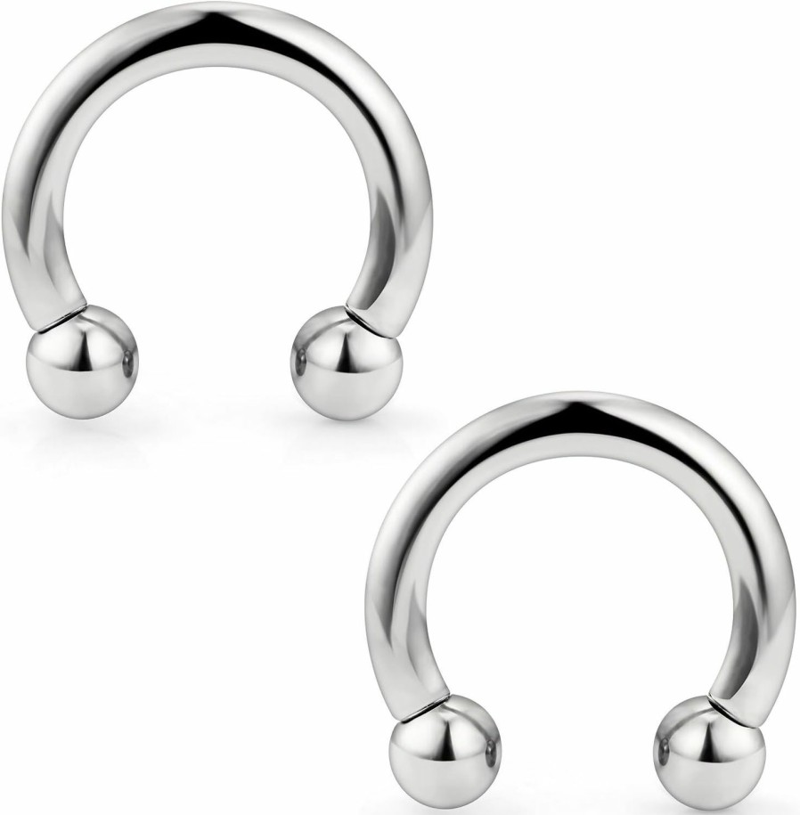 Ftovosyo Ftovosyo G23 Titanium Pa Ring Internally Threaded Ball Circular Barbells Horseshoe Large Septum Ring Ear Gauges Earrings 00G 0G 2G 4G 6G 8G 12G 14G 16G Pierced Body Jewelry For Women Men | Body Piercing Rings