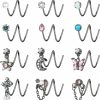 LOYALLOOK Loyallook 9-12Pcs Dangle Double Nose Ring Hoop For Single Piercing Stainless Steel Dangling Nose Hoop Spiral Snake Flower Moon Twist Nose Ring Hoops Double Hoop Earrings For Women 20G | Body Piercing Rings