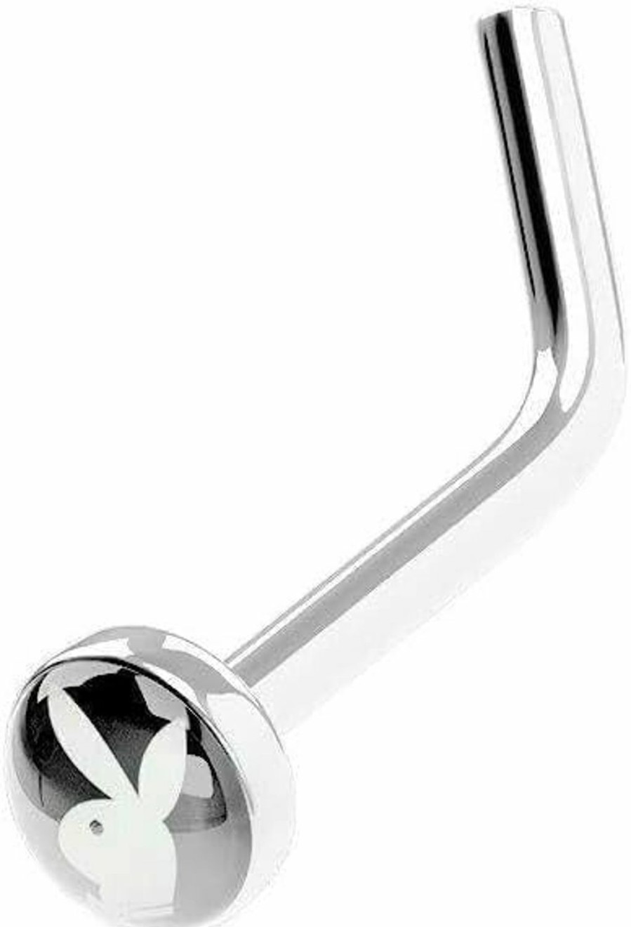 Body Accentz Officially Licensed Playboy Bunny Nose Ring L-Bend 20G 316L Surgical Steel | Body Piercing Rings