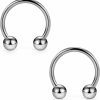 SCERRING Scerring 2-8Pcs 16G G23 Titanium Horseshoe Septum Ring Nose Rings Hoop Helix Daith Cartilage Tragus Earrings Nipple Eyebrow Body Piercing Jewelry 8Mm 10Mm 12Mm 14Mm | Body Piercing Rings