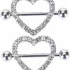 IrbingNii Irbingnii Stainless Steel Heart Nipple Rings Nipple Piercings For Women Girls Body Piercing Jewelry 14G | Body Piercing Rings