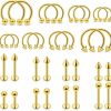 Ovxznts Ovxznts 32Pcs 16G Lip Rings Surgical Steel Snake Bite Jewelry Labret Jewelry Monroe Lip Barbell Ring Daith Tragus Helix Piercing Jewelry For Women Men 6Mm/8Mm/10Mm/12Mm | Body Piercing Rings