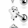 Jewseen Jewseen 16G Cartilage Earring 3Pcs Conch Earring 316L Stainless Steel Helix Earring Bat Tragus Earrings Ghost Piercing Jewelry For Halloween Day | Body Piercing Rings