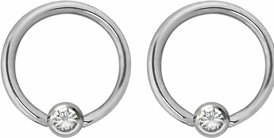 Forbidden Body Jewelry 14G-20G Every-Day Surgical Steel Jeweled Ball Captive Bead Ring Body Piercing Hoops | Body Piercing Rings