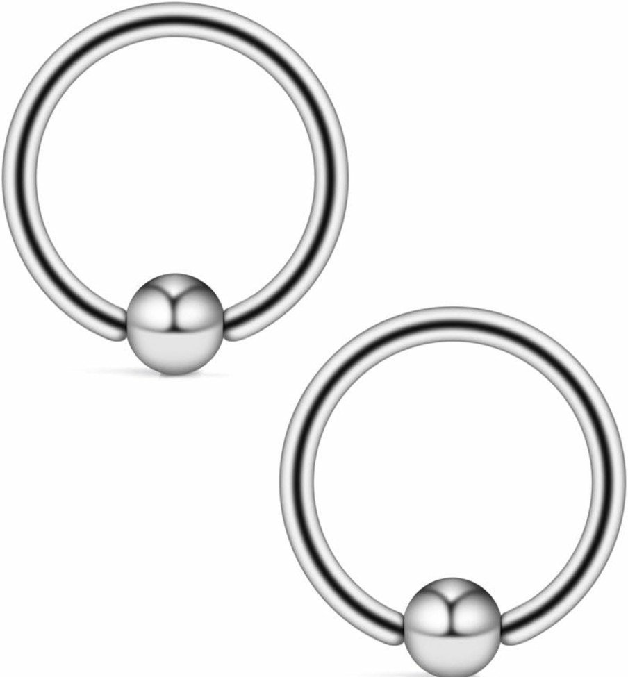 Ruifan Ruifan 10Pcs 316L Surgical Steel Captive Bead Rings Nose Belly Eyebrow Tragus Lip Ear Nipple Hoop Ring Bcr 16G 6Mm/8Mm/10Mm/12Mm | Body Piercing Rings