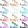 TEN MIRO Ten Miro 36Pcs 16G Horseshoe Nose Septum Rings Stainless Steel Circular Barbells Cartilage Tragus Helix Hoop Eyebrow Lip Horseshoe Piercings Body Jewelry For Women Men 6Mm-12Mm | Body Piercing Rings