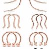 SCERRING Scerring 14G Septum Hoop Nose Rings 316L Stainless Steel Horseshoe Nose Hoop Ring Cartilage Daith Tragus Retainer Body Piercing Jewelry 14Pcs | Body Piercing Rings