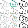 Kridzisw Kridzisw 20G Nose Septum Rings Surgical Steel Horseshoes Captive Bead Nose Hoop Rings Septum Lip Eyebrow Rings Tragus Helix Cartilage Rook Daith Earring Hoop Piercing Jewelry For Women Men 8Mm 10Mm | Body Piercing Rings