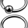 MATIGA Matiga 2Pcs Titanium 18 Gauge Captive Bead Ring Piercing Jewelry Tragus Nose Septum Eyebrow Cartilage 3Mm Ball More Choices | Body Piercing Rings