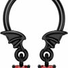 COCHARM Cocharm Black Red Wing Hoop Cartilage Earrings 16G Dangling Halloween Septum Rings Black Dangle Hoop Helix Daith Earrings Horseshoe Tragus Hoop Piercing Jewelry | Body Piercing Rings