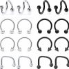 Hoeudjo Hoeudjo 16G Lip Rings Stainless Steel Snake Bite Piercing Jewelry Labret Jewelry Medusa Piercing Jewelry Spiral Barbell Helix Tragus Earrings Hoop Horseshoe Septum Ring Cartilage Piercings | Body Piercing Rings