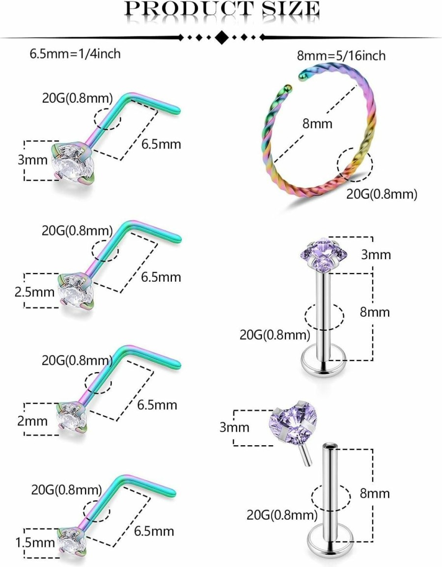 Tkzndnm Tkzndnm Nose Rings Nose Rings Hoops Nose Piercings Nose Rings For Women Nose Studs Nose Rings Studs Nose Piercing Jewelry Nose Ring Nose Stud Hoop Nose Ring Nose Hoops Nose Piercing 20G Nose Ring | Body Piercing Rings