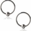 Ruifan Ruifan 2Pcs 316L Surgical Steel Captive Bead Rings Nose Eyebrow Tragus Lip Ear Hoop Ring Piercing 18G 20G 8Mm,10Mm | Body Piercing Rings