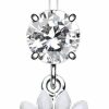 Pierced Owl Pierced Owl 14Ga Stainless Steel White Daisy Dangling Belly Button Ring | Body Piercing Rings