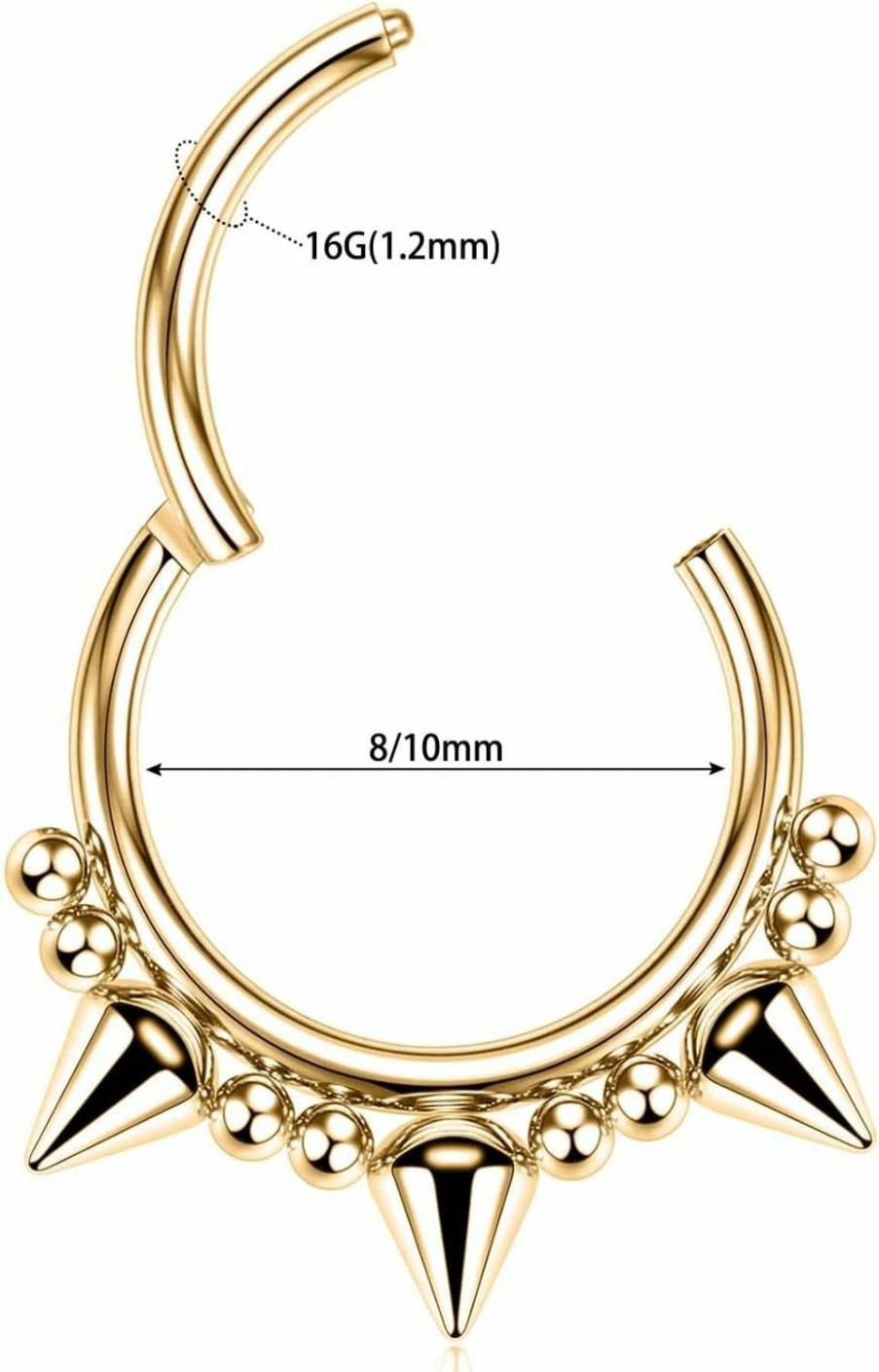 AROWRO Arowro Helix Rook Earrings Sleeper Earring Nose Hoop 16G 8Mm 10Mm Surgical Steel Lobe Earring Daith Cartilage Tragus Piercing Jewelry Septum Clicker Septum Hoop | Body Piercing Rings