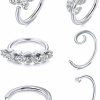 Msndnkwo Msndnkwo 20G Nose Ring Hoop For Women Helix Piercing Jewelry Paved Cz Leaf Cartilage Earring For Women Body Ear Piercing Hoop Ring For Nose Ear Surgical Grade 316L Stainless Steel Nose Hoop Rings | Body Piercing Rings