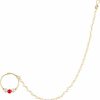 I Jewels I Jewels 18K Gold Plated Indian Wedding Bollywoo Ethnic Bridal Nose Ring/Nath Without Piercing With Pearl Chain Encased With Pearl Stone For Women/Girls (Nl43) | Body Piercing Rings