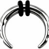 Pierced Owl 8-14Ga Stainless Steel Ridged Edge Septum Pincher Nose Ring With 2 Black O-Rings | Body Piercing Rings