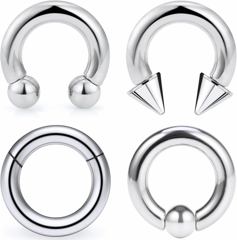 Uqnwbdq Uqnwbdq 12G 10G 8G 6G 4G 2G Large Septum Ring Ear Gauges Earrings Hoops Hypoallergenic 316L Surgical Steel Septum Nose Rings Pa Ring Piercing Jewelry For Women Men Inner Diameter 12Mm 14Mm 16Mm | Body Piercing Rings