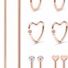 Hoeudjo Hoeudjo 10Pcs 16G 14G Surgical Steel Industrial Barbell Cartilage Earrings Hoop Helix Tragus Stud Labret Lip Medusa Monroe Rings Piercing Jewelry For Women Men | Body Piercing Rings