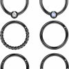 FIBO STEEL Fibo Steel Cartilage Hoop Earrings For Men Women Stainless Steel Cbr Hinged Clicker Nose Ring Helix Septum Couch Daith Lip Tragus Piercing Sleeper Earrings Jewelry Set | Body Piercing Rings