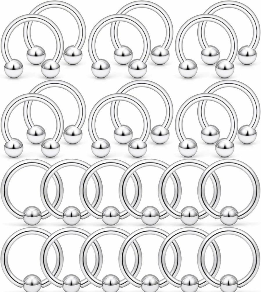 Kridzisw Kridzisw 16G Septum Nose Rings Eyebrow Lip Rings Lobe Earrings Hoop 316L Surgical Steel Cartilage Helix Tragus Rook Daith Earrings Hoops Piercing Jewelry For Women Men 6Mm 8Mm 10Mm 12Mm 14Mm 16Mm | Body Piercing Rings