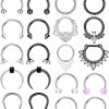 ZELORES Zelores 20Pcs 16G Septum Rings Horseshoe Septum Jewelry Stainless Steel Lip Nose Rings Hoops Helix Tragus Earrings Daith Cartilage Piercing Jewelry Silver Black Septum Ring Set For Women Men 8Mm 10Mm | Body Piercing Rings