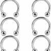 COTTVOTT Cottvott 10Pcs 14G 16G Stainless Steel Horseshoe Hoop Rings Ear Eyebrow Nose Septum Piercing 6-14Mm | Body Piercing Rings