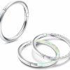 MILACOLATO Milacolato 16G 18G Septum Rings For Women | Surgical Steel Nose Rings Hoop | Opal Cz Clicker Hinged Nose Rings | Daith Helix Conch Cartilage Hoop Piercing Jewelry | 8/10/12Mm | 3Pcs | Body Piercing Rings