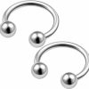 MATIGA Matiga 2Pcs Surgical Steel 20 Gauge Horseshoe Barbell Earring Piercing Jewelry Cartilage Lip Tragus Nose Helix 3Mm Ball More Choices | Body Piercing Rings