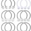 SCERRING Scerring 6 Pairs 16G 10Mm Stainless Steel Nose Horseshoe Hoop Rings Eyebrow Lip Ear Tragus Cartilage Daith Septum Retainer Body Piercing Jewelry Clear Cz | Body Piercing Rings