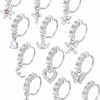 Akeoqi Akeoqi 12Pcs Nose Ring Hoop Cartilage Earring Cute Leaf Star Cz Butterfly Paved Nose Piercing Jewelry For Women Men Silver Gold Tone 20G | Body Piercing Rings