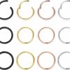 Dochais Dochais 12Pcs Nose Rings Hoops Surgical Steel Earrings Tragus Septum Piercing Cz Clicker Septum Ring Hinged Segment Septum Conch Lip Cartilage Hoops 7Mm 8Mm 9Mm For Women Men | Body Piercing Rings