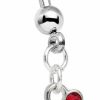 Body Candy Body Candy Holiday Mistletoe Dangle Belly Ring Created With Crystal | Body Piercing Rings