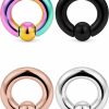 Ftovosyo Ftovosyo Pa Rings Captive Bead Rings Spring Action Cbr Monster Screwball Rings Large Septum Ring Ear Gauges Earrings 2G 4G 6G 8G 316L Surgical Steel Pierced Body Jewelry 4 Pieces | Body Piercing Rings