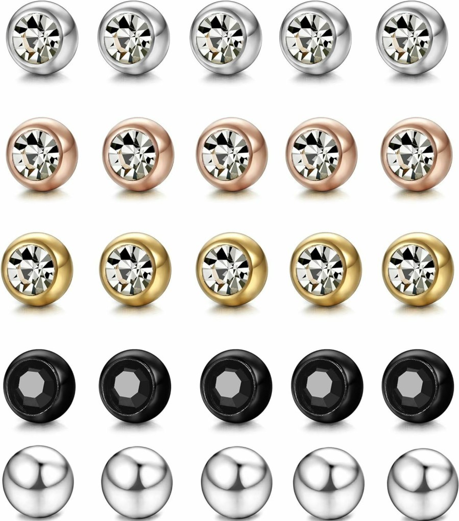 ORAZIO Orazio 25Pcs 14-16G Stainless Steel Replacement Balls Piercing Balls Barbell Parts Jewelry 3-6Mm | Body Piercing Rings