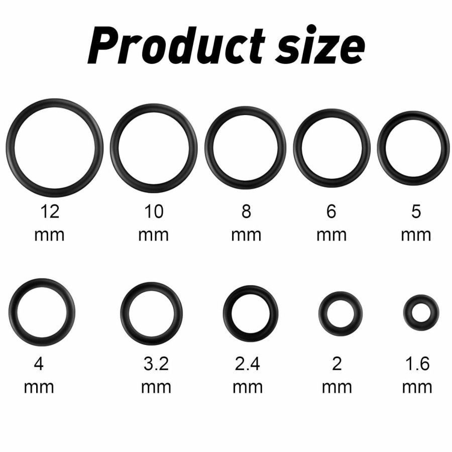 Zonon 100 Pieces Black O-Rings Silicone O Rings Replacement For Ears Piercing Gauges Kit 00G 0G 2G 4G 6G 8G 10G 12G 14G 12 Mm | Body Piercing Rings