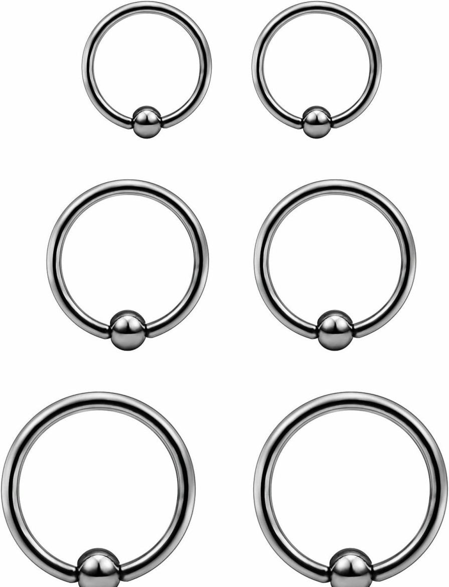 Vsnnsns Vsnnsns 14G 16G G23 Titanium Captive Bead Ring Nose Rings Hoop Eyebrow Lip Septum Rings Piercing Ear Tragus Cartilage Daith Rook Earrings Hoop Belly Pa Retainer Piercing Jewelry For Women Men 8-16Mm | Body Piercing Rings