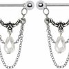 Pierced Owl Pierced Owl Antique Victorian Double Chained Cz Crystal Chandelier Nipple Rings, Sold As A Pair | Body Piercing Rings