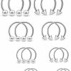 Ftovosyo Ftovosyo 16Pcs 16G Multiple Different Sizes Horseshoe Barbell Surgical Steel Nose Septum Rings Hoop Daith Earring Eyebrow Helix Vertical Lip Piercing Jewelry For Women Men | Body Piercing Rings