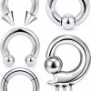 Ocptiy Ocptiy 6G 8G Septum Ring Dangling Gauges Tunnel Plug Earrings Stretching Kit Surgical Steel Septum Nose Ring Septum Pincher Lobe Earring Stretch Hoop Piercing Jewelry For Women Men | Body Piercing Rings