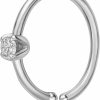 Lavari Jewelers Lavari Jewelers 22 Gauge 0.02 Carat Diamond Hoop Nose Ring In 14K White And Yellow Gold 1.7 Mm | Body Piercing Rings