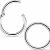 Yaalozei Yaalozei 18G-16G-14G Surgical Steel Hinged Segment Hoop For Nose Septum Cartilage Helix Tragus Conch Rook Daith Lobe 6Mm-8Mm-10Mm-12Mm-14Mm-16Mm Silver/Rose Gold/Black | Body Piercing Rings