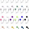 SCERRING Scerring 16G Septum Jewelry Clear Bioflex Stainless Steel Horseshoe Nose Hoop Rings Eyebrow Lip Earring Tragus Barbells Piercing Jewelry Retainer 8-12Mm 12-24Pcs | Body Piercing Rings