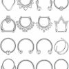 ONESING Onesing 16Pcs 16G Septum Rings Surgical Steel Nose Septum Jewelry Nose Piercing Jewelry Septum Horseshoe Helix Tragus Earring Lip Black Nose Hoop For Women Men | Body Piercing Rings