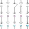 JeryWe Jerywe 20Pcs Threadless Push In Lip Rings 16G Labret Jewelry Cz Lip Studs Stainless Steel Cartilage Earrings For Women Monroe Medusa Piercing Jewelry 6/8Mm Bar Length | Body Piercing Rings