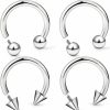 Uqnwbdq Uqnwbdq 16G 14G 12G G23 Titanium Septum Rings Implant Grade Septum Piercings Horseshoes Lip Eyebrow Nose Ring Medical Cartilage Tragus Helix Rook Hoop Earring Piercing Jewelry For Women Men 8Mm 10Mm | Body Piercing Rings