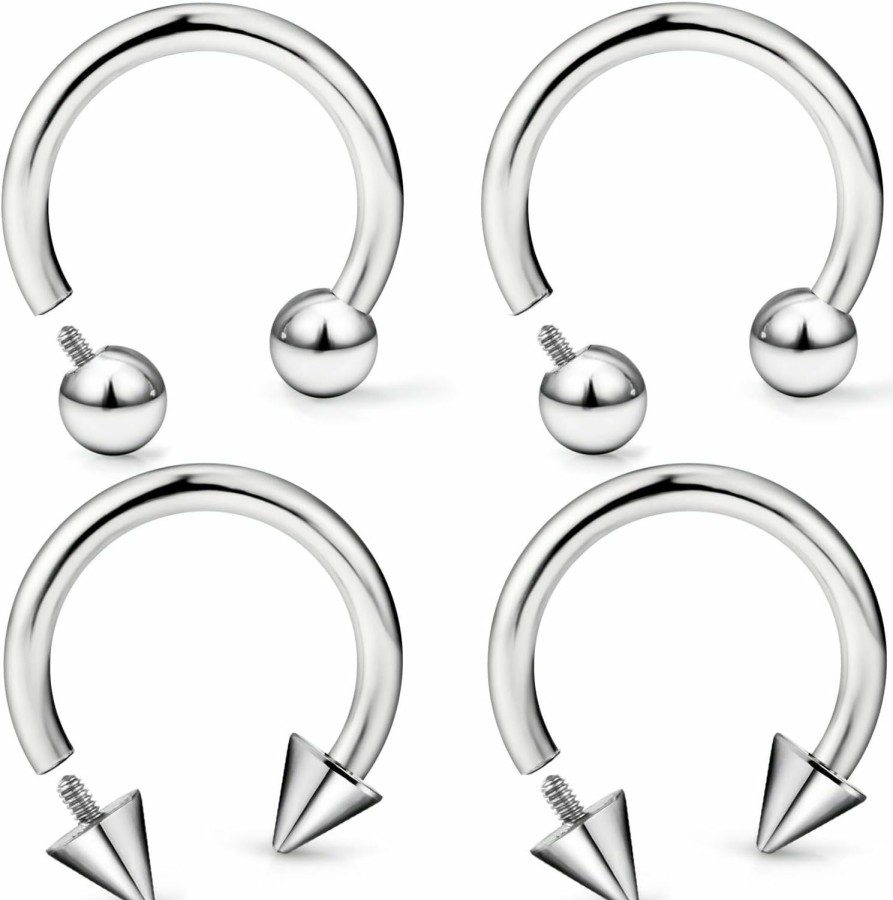 Uqnwbdq Uqnwbdq 16G 14G 12G G23 Titanium Septum Rings Implant Grade Septum Piercings Horseshoes Lip Eyebrow Nose Ring Medical Cartilage Tragus Helix Rook Hoop Earring Piercing Jewelry For Women Men 8Mm 10Mm | Body Piercing Rings