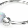 Generic Laopaz Tiny Belly Button Ring - Dainty Belly Button Hoop Piercing - Hypoallergenic Belly Jewelry Uni (Silver White Opal) | Body Piercing Rings